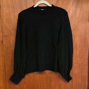 CeCe sweater size XL sheer Swiss dot balloon sleeves